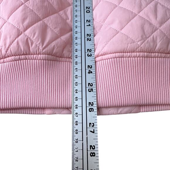 Teddy Fresh Quilted Puffer Jacket Mens Medium Colorblock Pastel Pink Green White - Picture 10 of 10